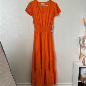 Nannette Vibrant Orange Maxi Dress